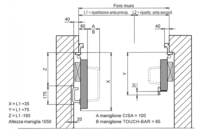 Porta REI 60 - REI 120 o MULTIUSO ad due ante con maniglione antipanico